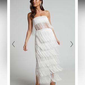 Showpo fringe set in white